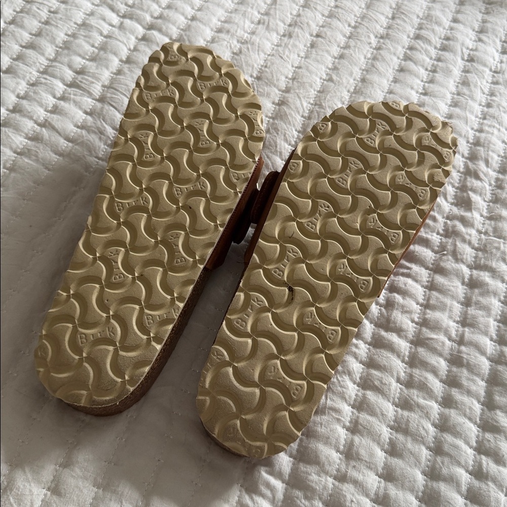 Birkenstock Madrid Big Buckle Brown and Gold - Picture 3 of 4
